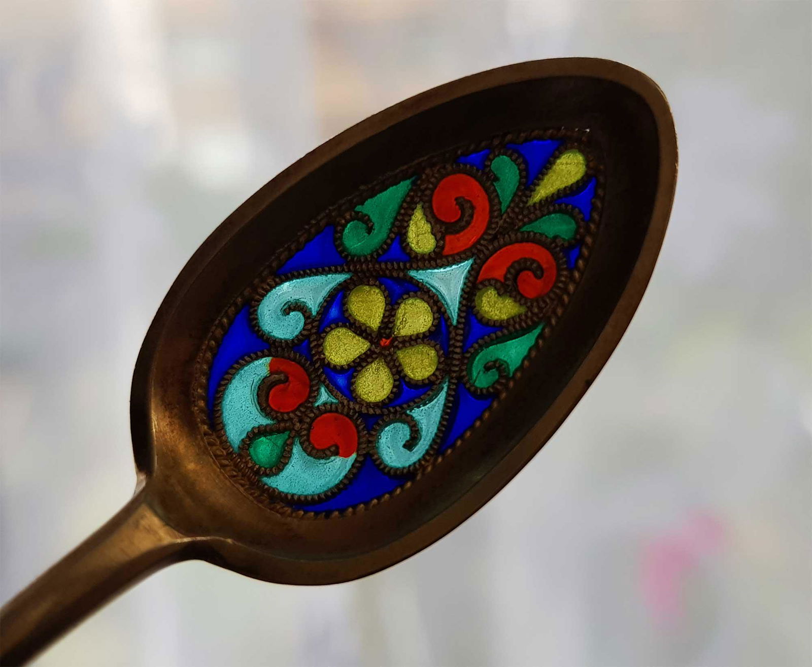ANTIQUE RUSSIAN SILVER GILT & ENAMEL SPOON (1 of 12)