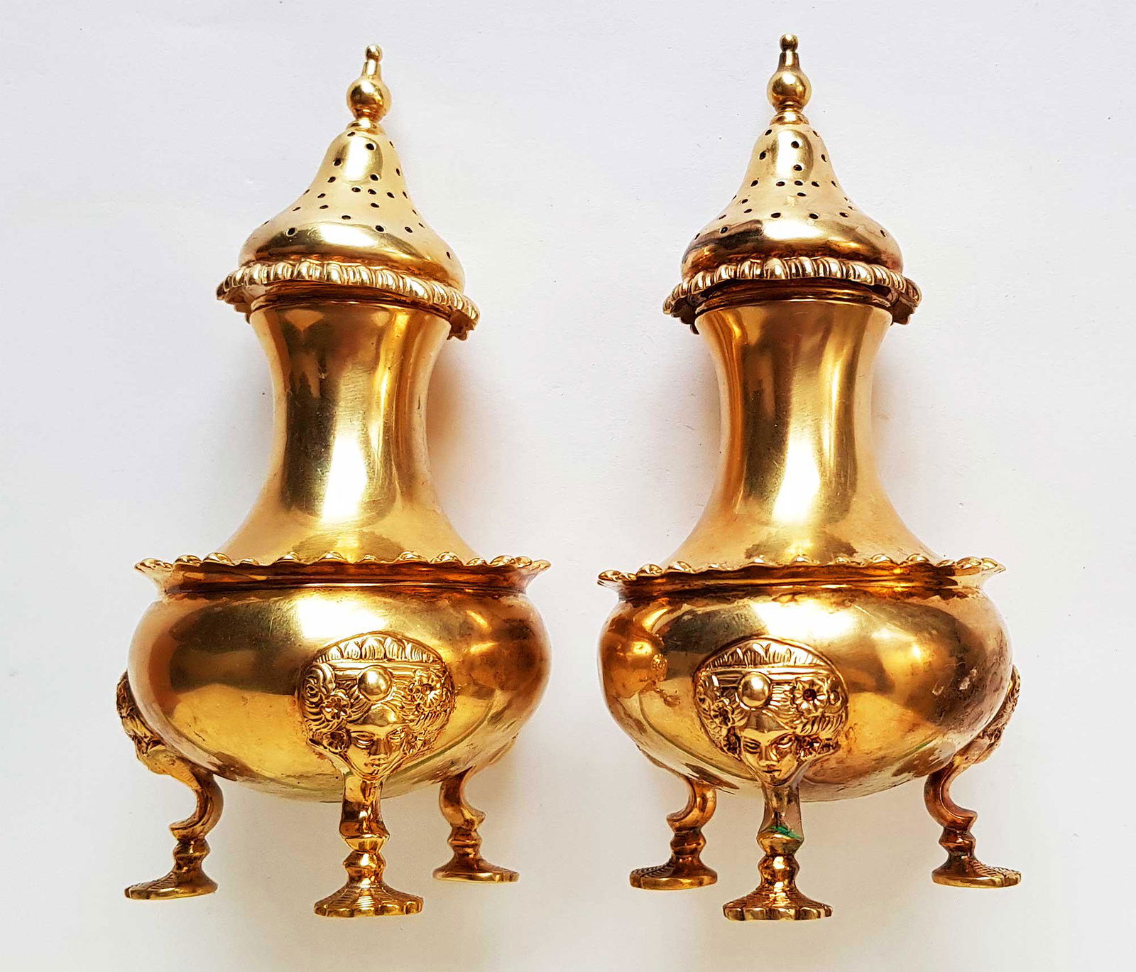 FABERGE - PAIR of RUSSIAN ANTIQUE SILVER SHAKERS (1 of 17)