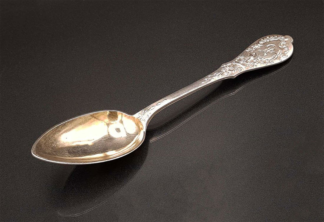 LARGE RUSSIAN IMPERIAL SILVER SPOON, OVCHINNIKOV (1 of 14)