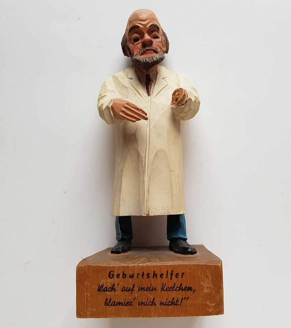JEWISH DOCTOR FIGURINE ART CARVED WOOD (1 of 14)