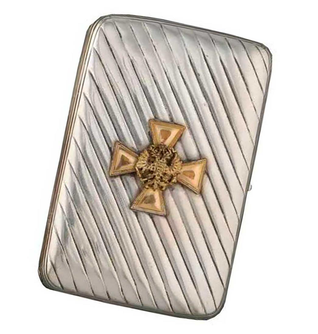 RUSSIAN GOLD & SILVER MILITARY CIGARETTE CASE (1 of 11)