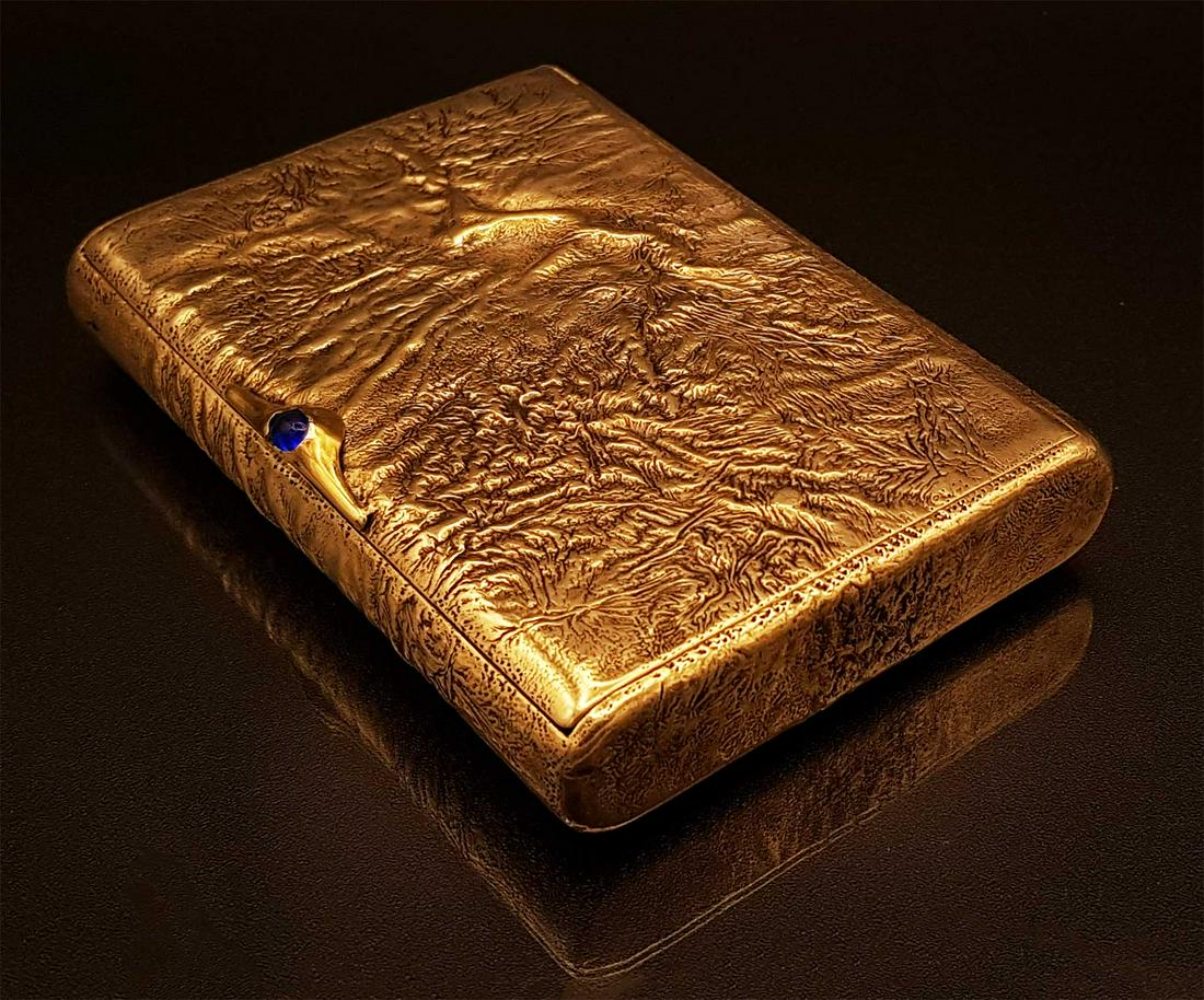 FABERGE - RUSSIAN SILVER CIGARETTE CASE, SAMORODOK, 1900 (1 of 19)