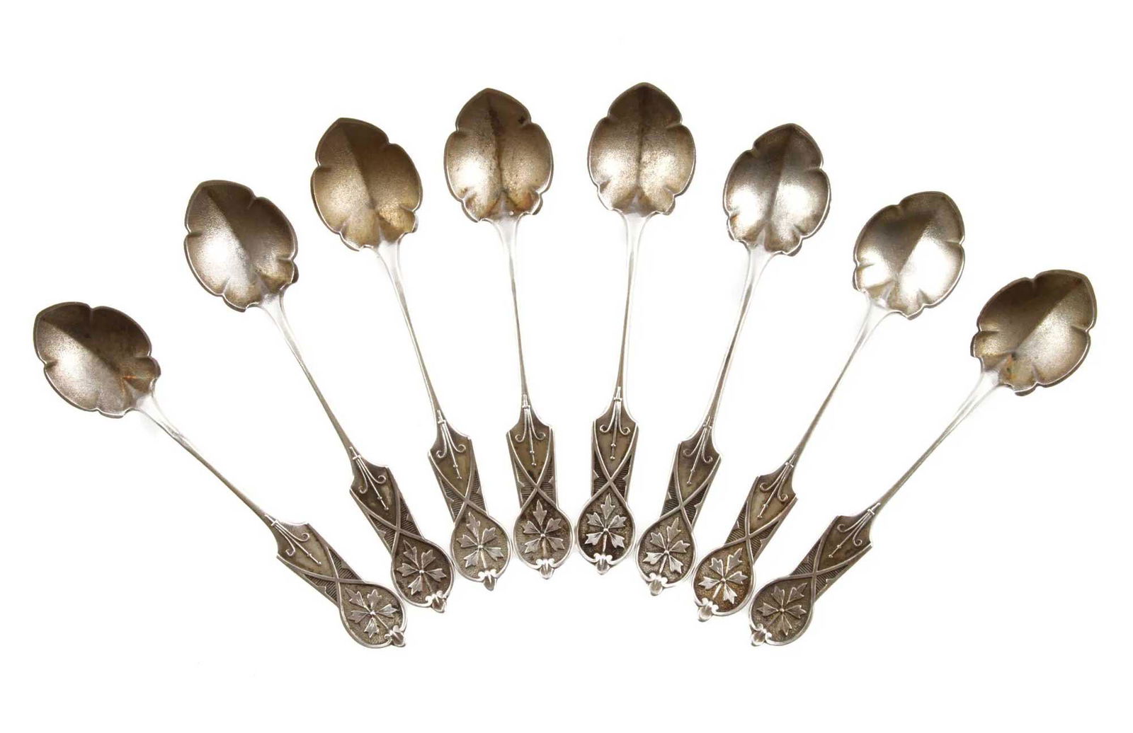 ANTIQUE SET of 8 RUSSIAN SILVER SPOONS (1 of 7)