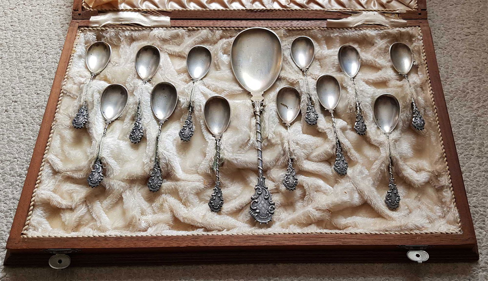 LOUIS XIV GERMAN SILVER ICE CREAM SET, 1899 (1 of 19)