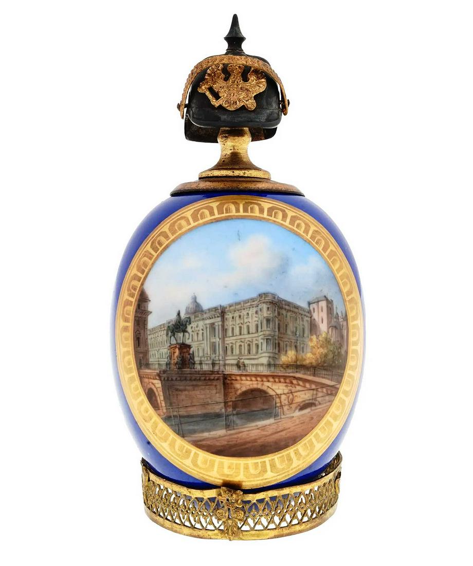 RUSSIAN MILITARY HAND PAINTED PORCELAIN EGG (1 of 11)