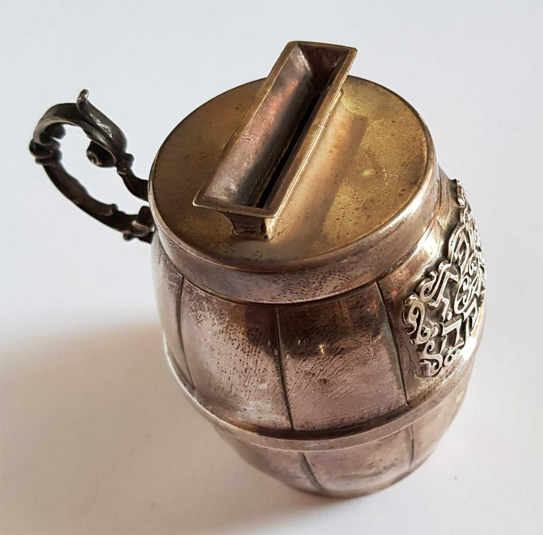 JEWISH SILVER TZEDAKAH CHARITY BOX, 19c. (1 of 13)