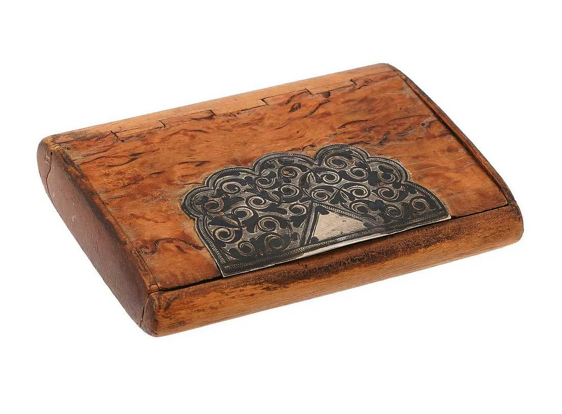 ANTIQUE RUSSIAN KARELIAN BIRCH CIGARETTE CASE (1 of 10)