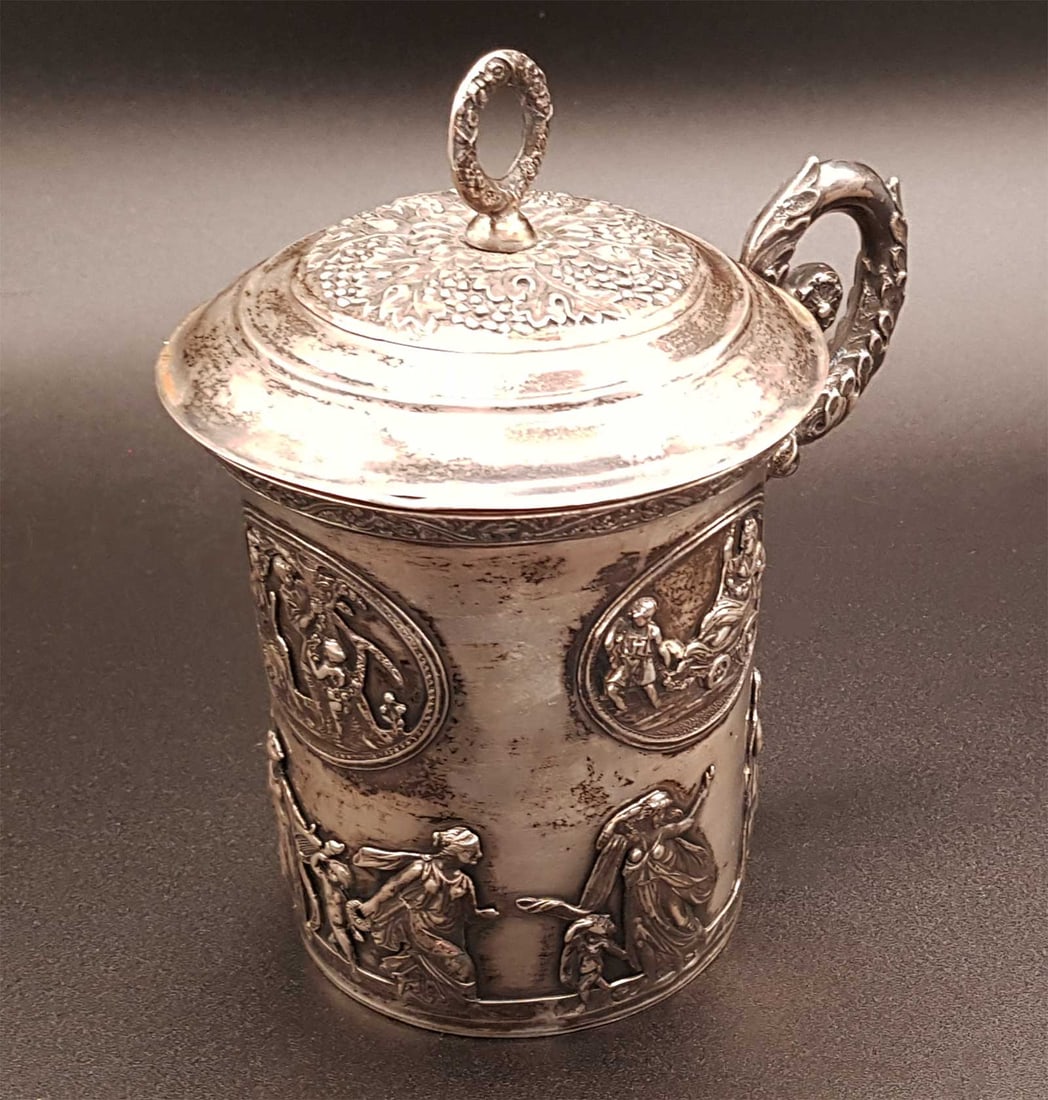 EXTREMELY RARE RUSSIAN SILVER MUG, TANKARD, 1833 (1 of 20)