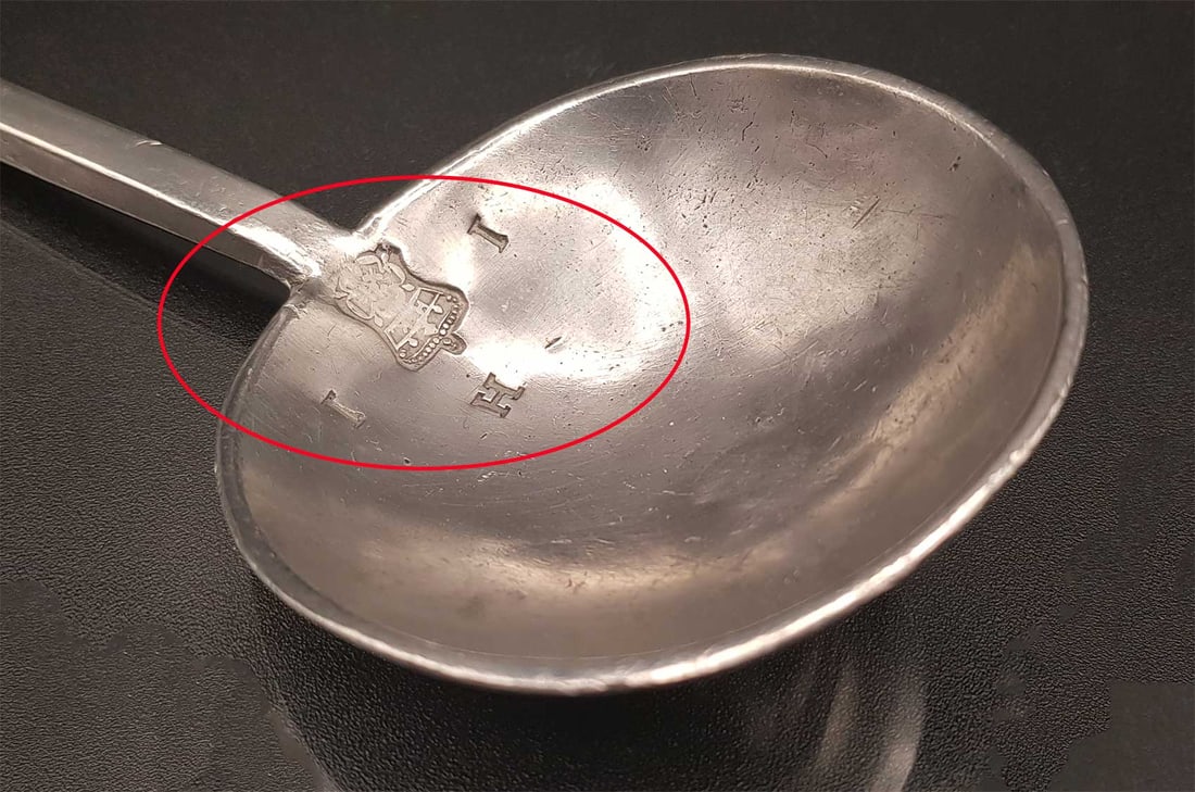 VERY OLD DUTCH PEWTER SPOON, 17 CENTURY (1 of 13)