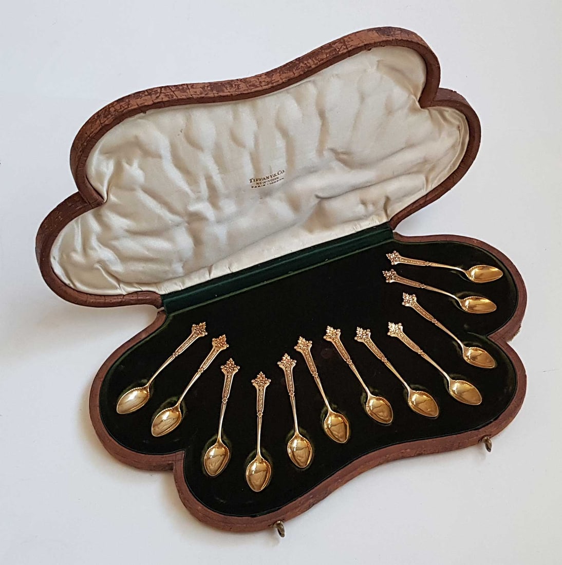 GOLD TIFFANY & Co. 12 SPOONS, BOXED, 1900 (1 of 16)