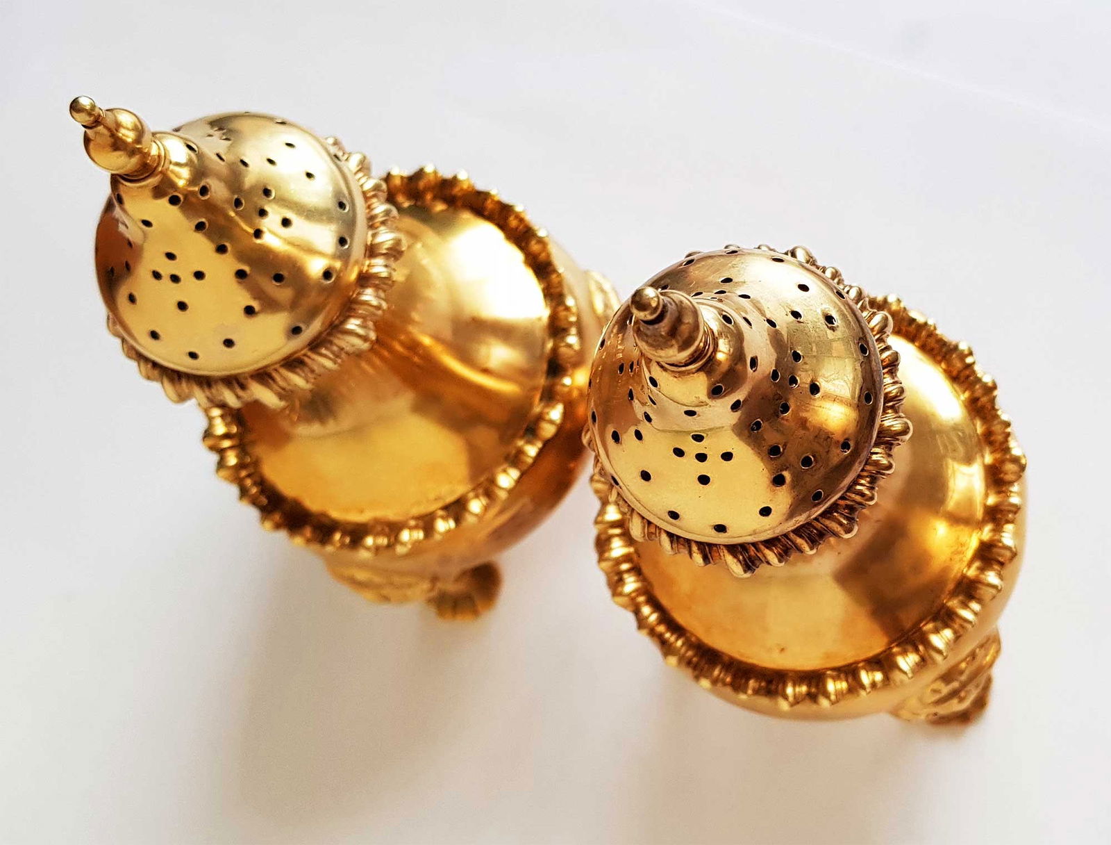 FABERGE - PAIR of RUSSIAN SILVER SHAKERS (1 of 16)