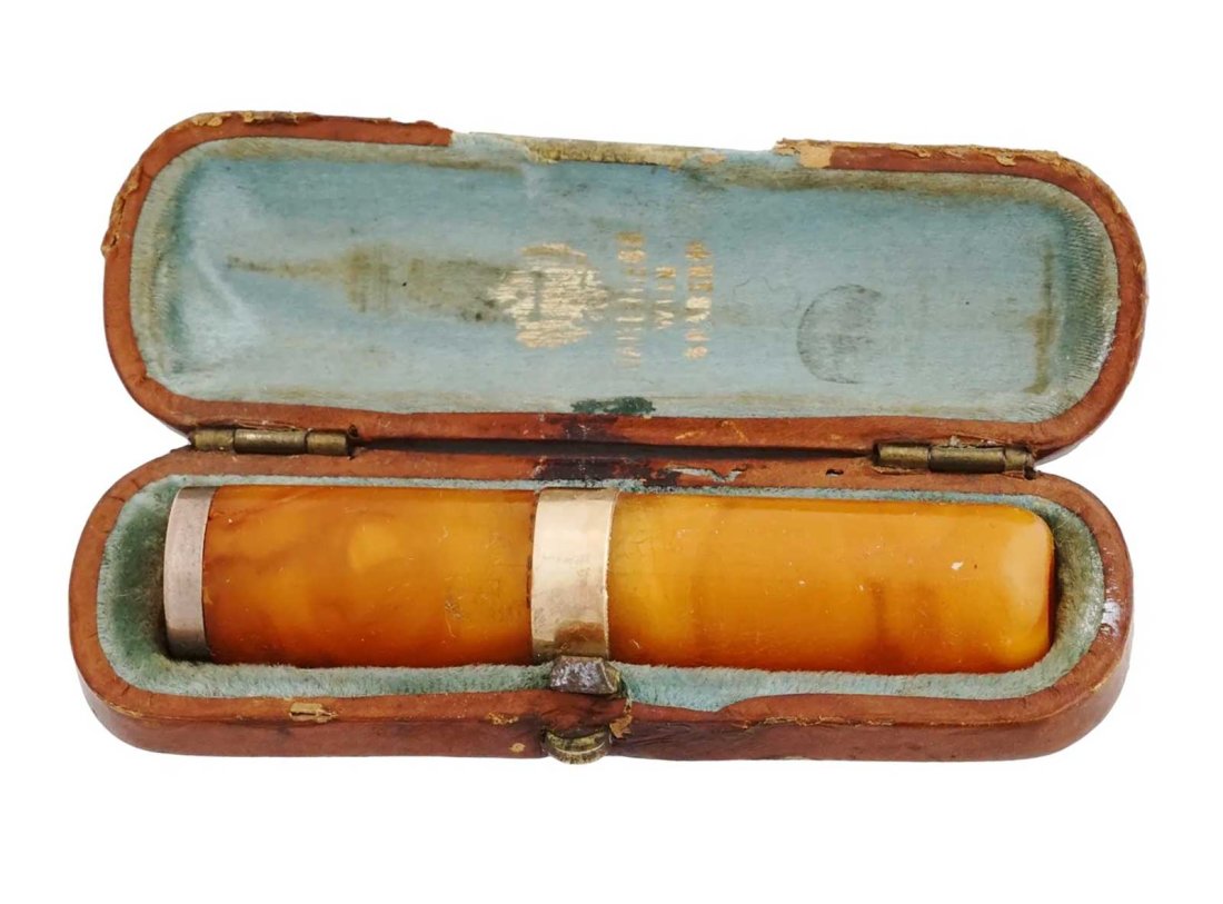 amber cigarette holder Antique Gold Amber Cigarette Holder