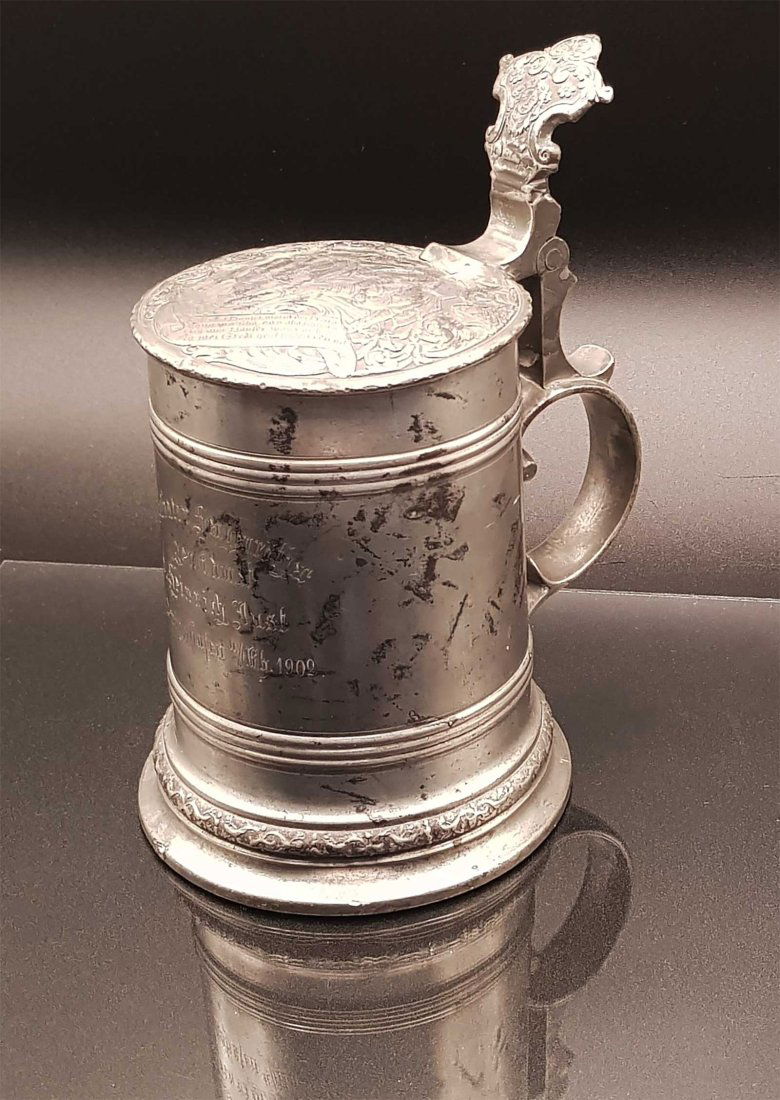 ANTIQUE GERMAN SILVER SHOT CUP, MARKED 800 (1 of 19)