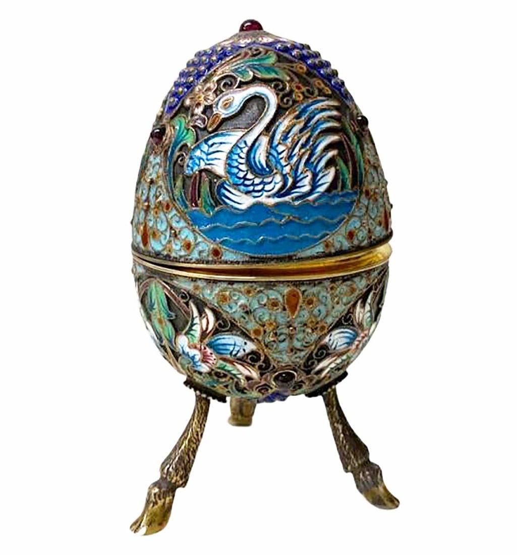 M.SEMENOVA - ANTIQUE LARGE RUSSIAN EGG (1 of 15)