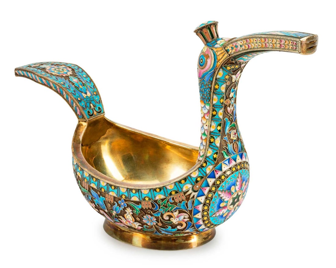 P.OVCHINNIKOV - LARGE RUSSIAN SILVER KOVSH (1 of 15)