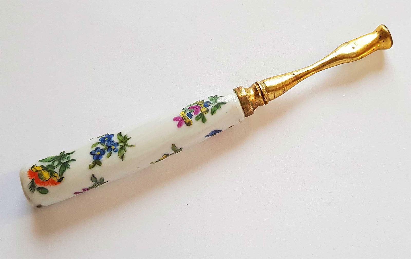 RUSSIAN SILVER PORCELAIN HADLE, 1770 CATHERINA II (1 of 10)