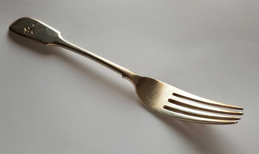 FABERGE - RUSSIAN SILVER LUNCHEON FORK (1 of 16)