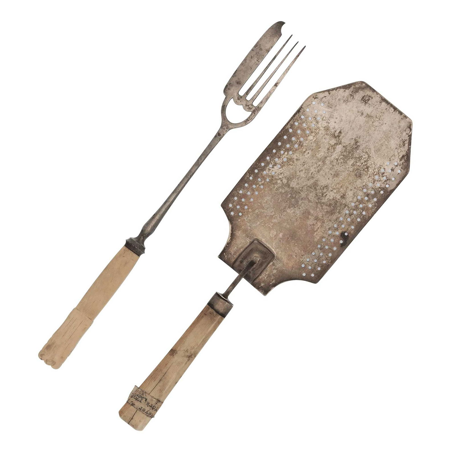 AMERICAN SILVER TWO-PIECE FISH SET, 1798 (1 of 7)