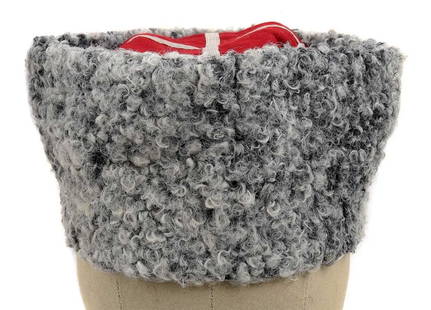 RUSSIAN VOLUNTEER WWII COSSACK PAPAKHA, NAMED: RUSSIAN VOLUNTEER WWII COSSACK WINTER PAPAKHA, FUR HAT, NAMED Russian WWII volunteer Cossack in the German army winter papakha lamb fur hat. It's made of gray sheepskin with a red top, silver braid, a