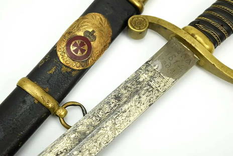 EXTREMELY RARE RUSSIAN SWORD w. ORDER St. ANNA, 1812: EXTREMELY RARE RUSSIAN IMPERIAL SWORD with ORDER of St. ANNA, NAMED, 1812 Russian Imperial Sword with the Order of St. Anna, named, 1812. This is an interesting Russian Imperial Officer Sword with an