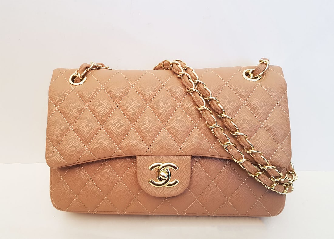 CHANEL BEIGE CAVIAR LEATHER MEDIUM BAG (1 of 19)