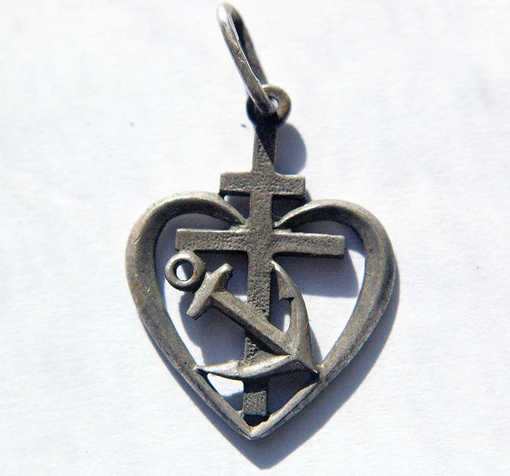 RUSSIAN NAVY SILVER PENDANT, MARKED (1 of 8)