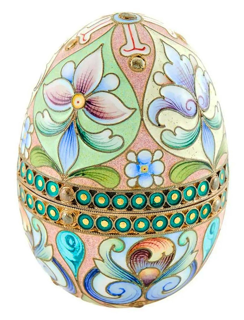 Pavel OVCHINNIKOV - ELEGANT SILVER ENAMEL EGG (1 of 14)