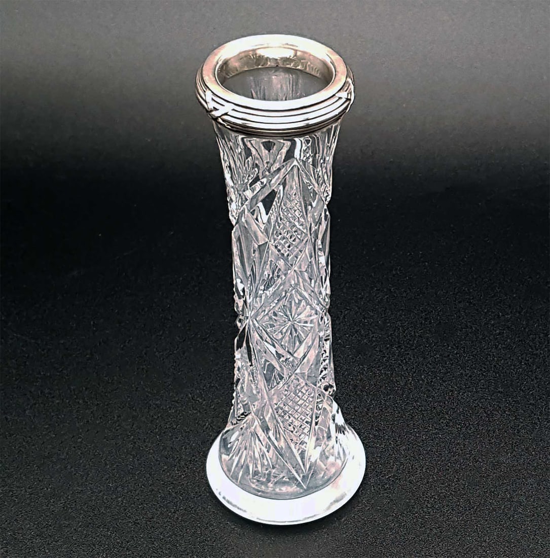 FABERGE - CUT CRYSTAL SILVER VASE fr. SOTHEBY's (1 of 19)