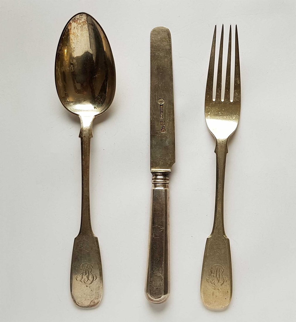 FABERGE - RUSSIAN SILVER FLATWARE SET, 1896 (1 of 20)