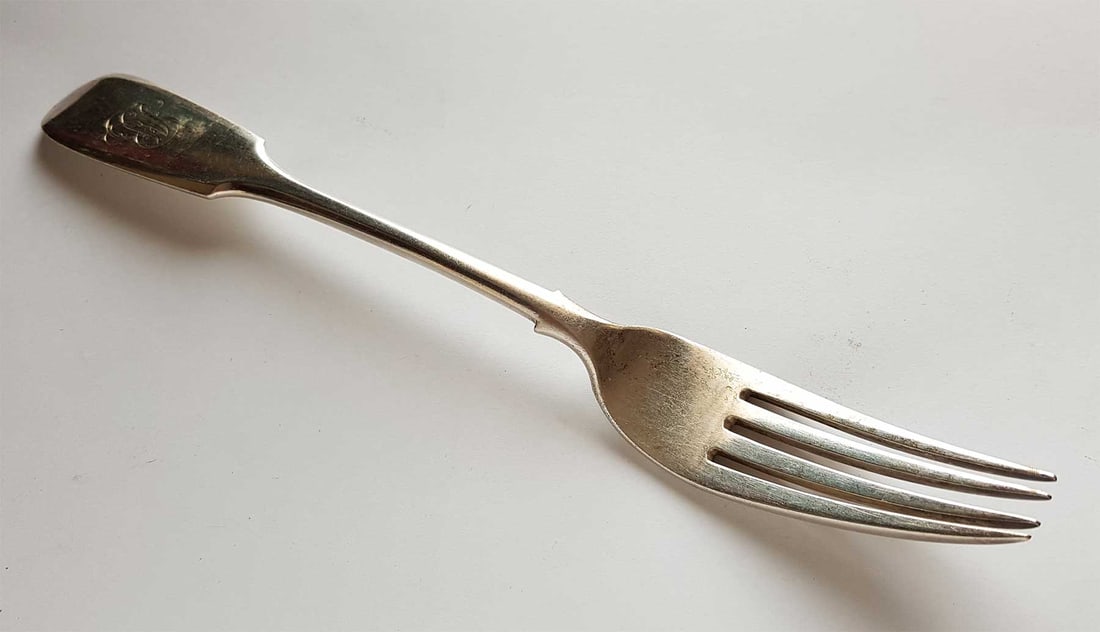 FABERGE - RUSSIAN SILVER LUNCHEON FORK (1 of 16)