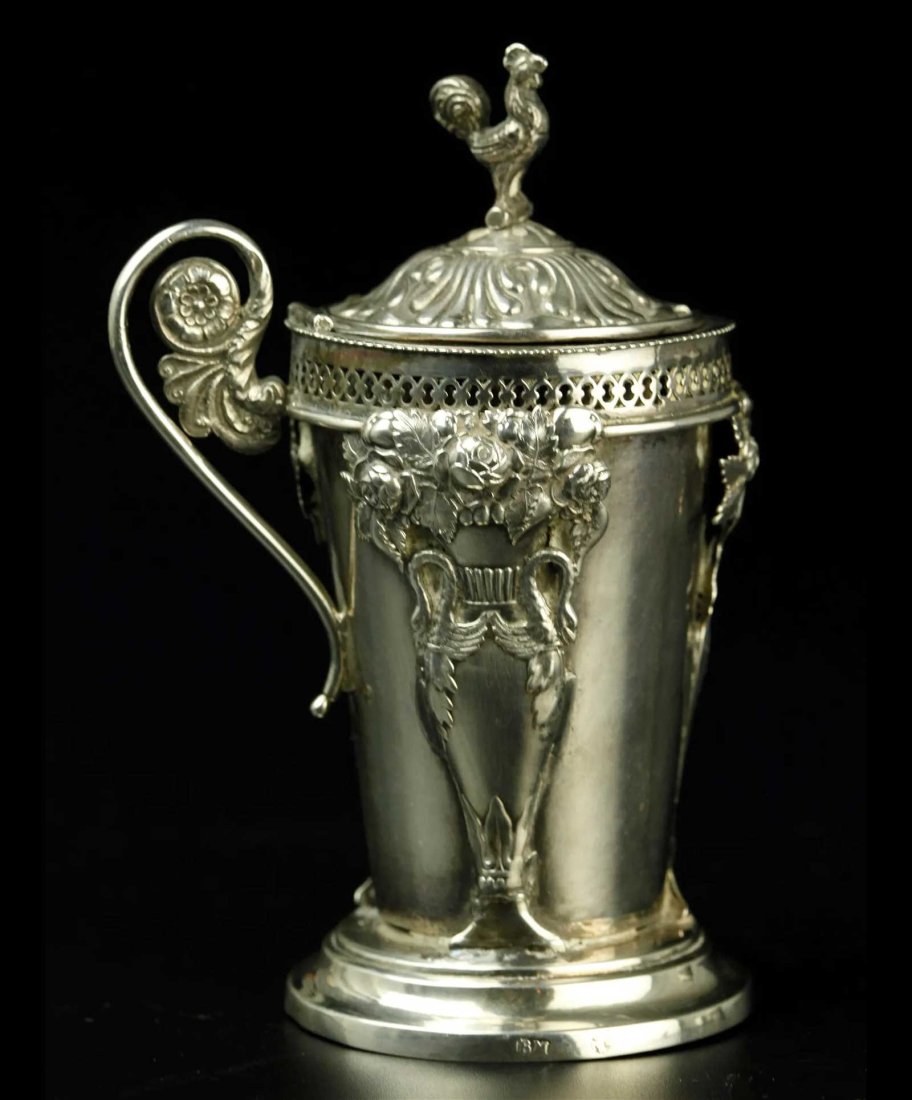 ANTIQUE RUSSIAN SILVER TANKARD, 19th C. (1 of 13)