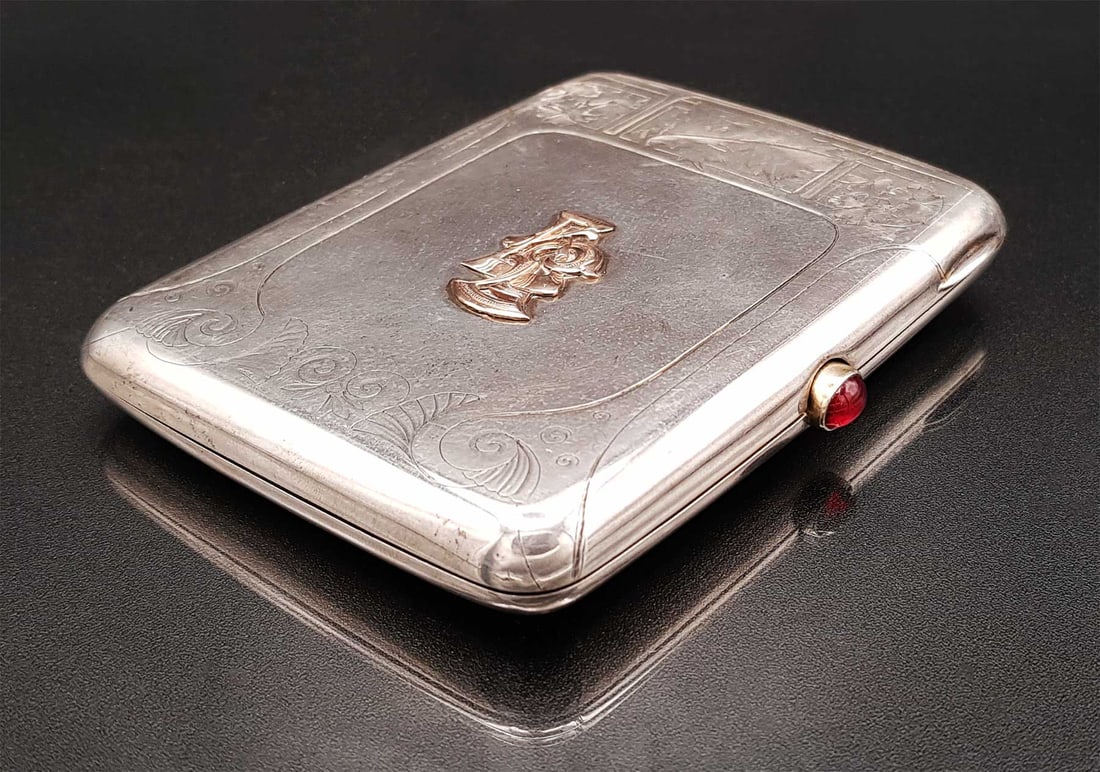FABERGE - GOLD & SILVER CIGARETTE CASE (1 of 18)