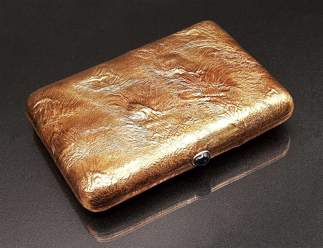 FABERGE - GOLD RUSSIAN CIGARETTE CASE, SAMORODOK (1 of 20)
