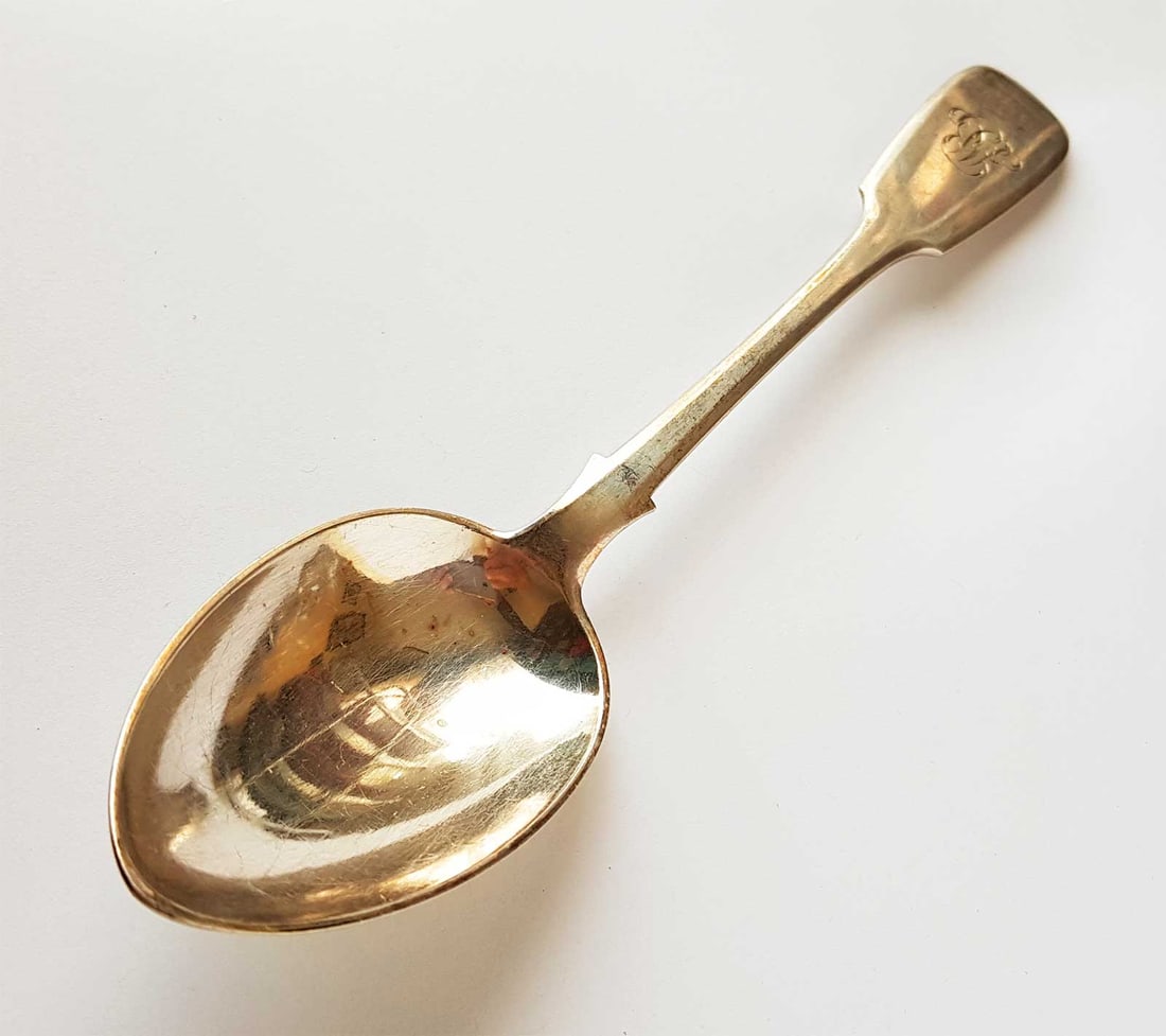 FABERGE - RUSSIAN LARGE SILVER TABLE SPOON (1 of 14)