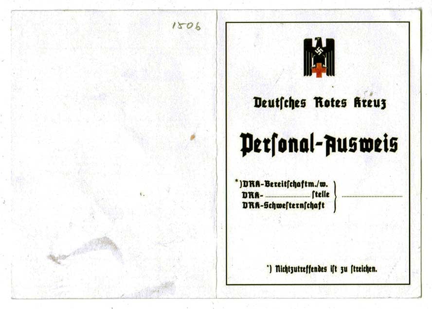 GERMAN WWII RED CROSS ID BLANK, ROTES KREUS (1 of 4)