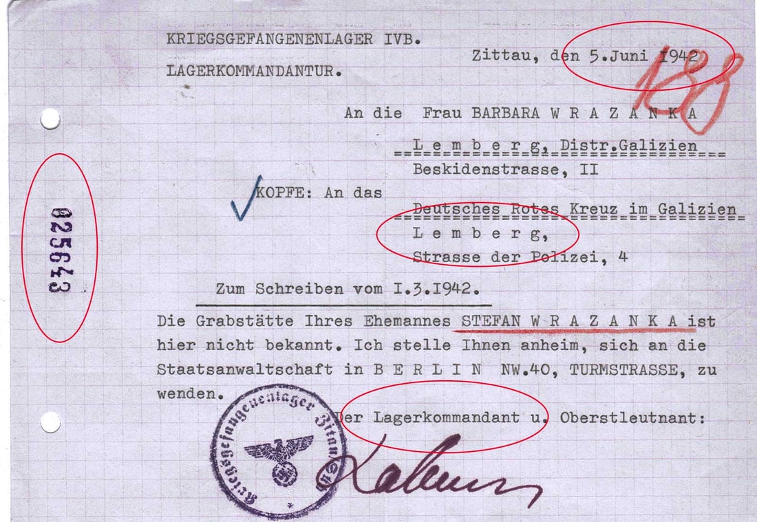 GERMAN WWII ROTES KREUZ DOCUMENT, RED CROSS (1 of 10)