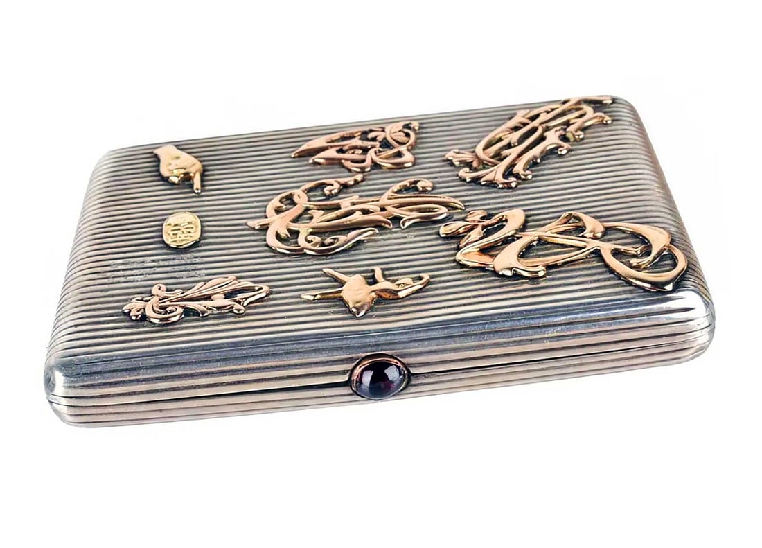 RUSSIAN GOLD & SILVER CIGARETTE CASE (1 of 11)