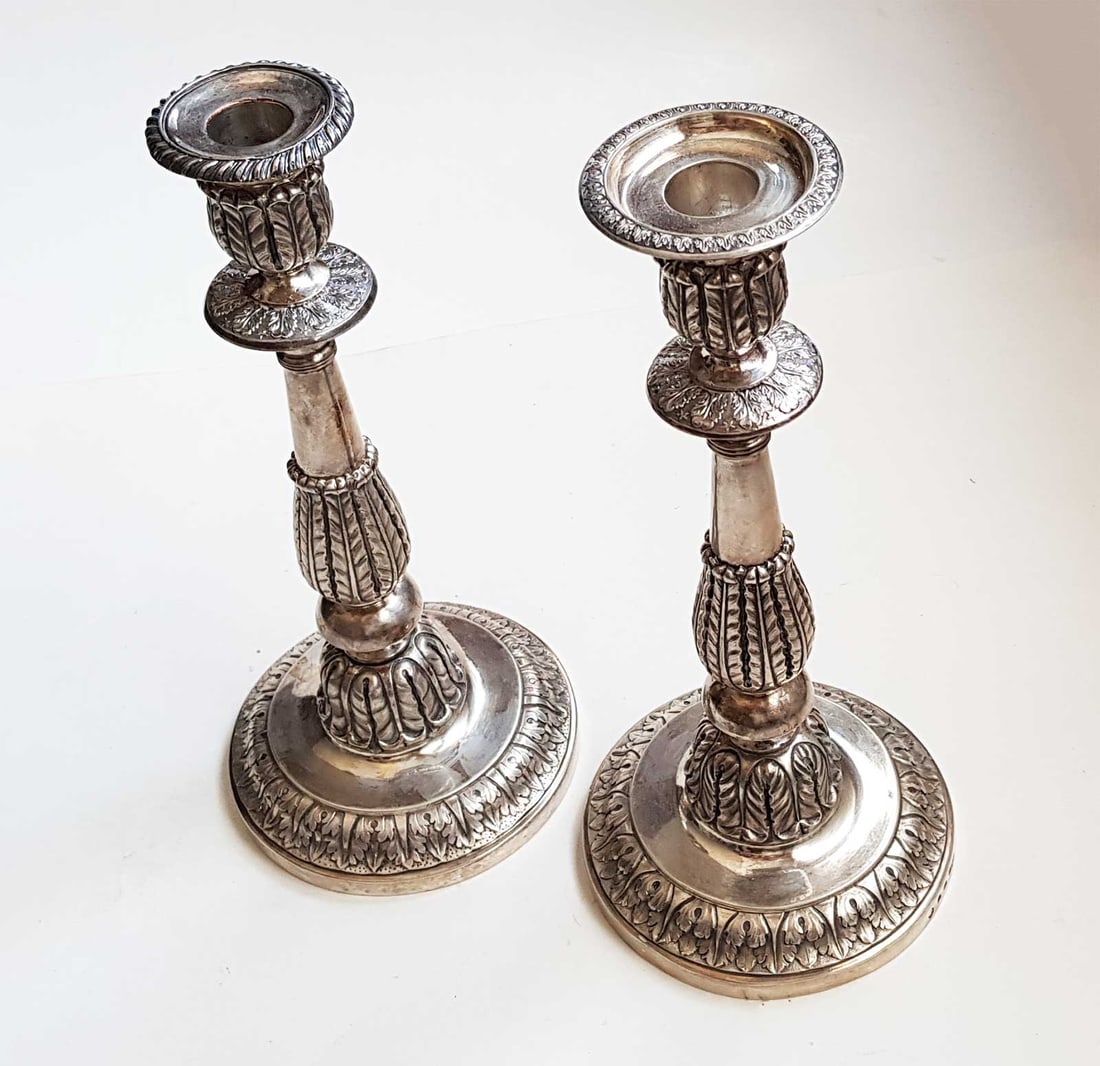 FABERGÉ - PAIR of SILVER CANDLESTICK fr. SOTHEBY's (1 of 20)