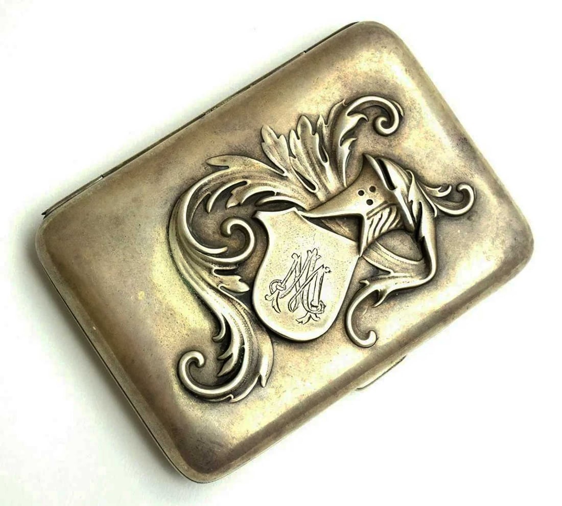 RUSSIAN SILVER CIGARETTE CASE, BOX, 19c. (1 of 11)