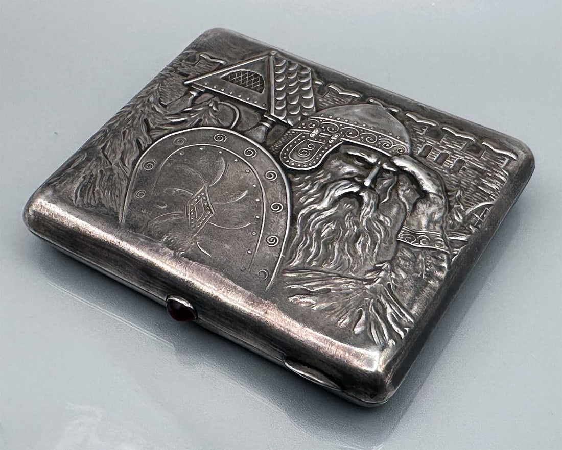 RUSSIAN SOVIET SILVER CIGARETTE CASE, BOX (1 of 17)
