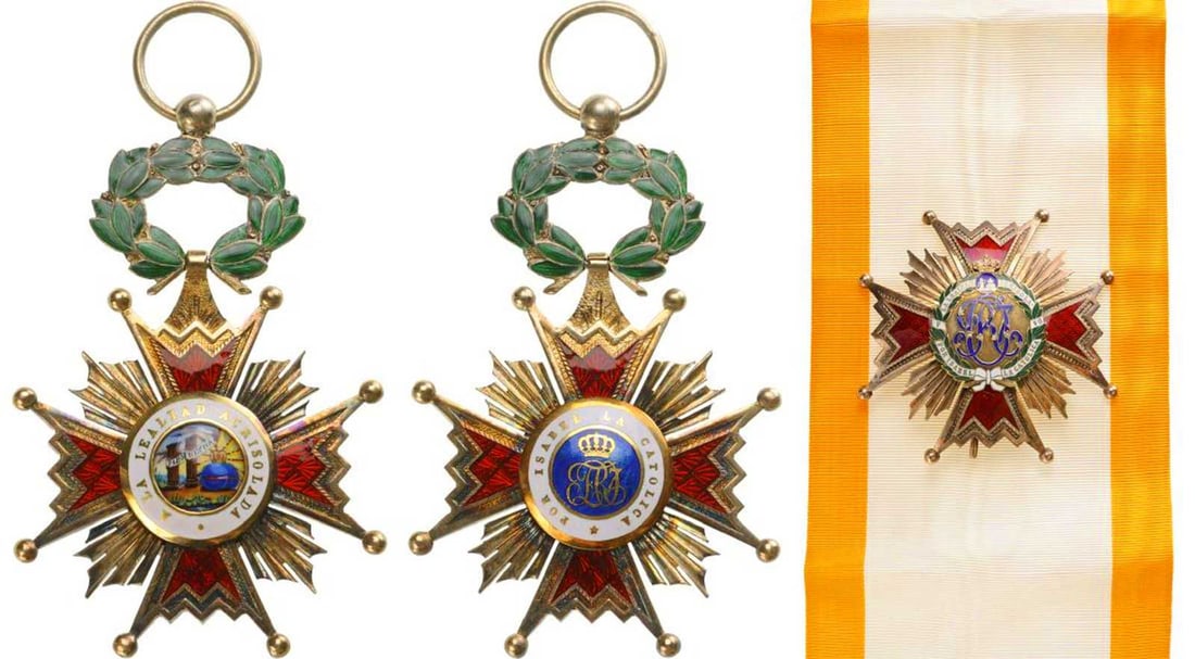 ORDER of ISABELLA the CATHOLIC, GRAND CROSS SET, 1815 (1 of 3)