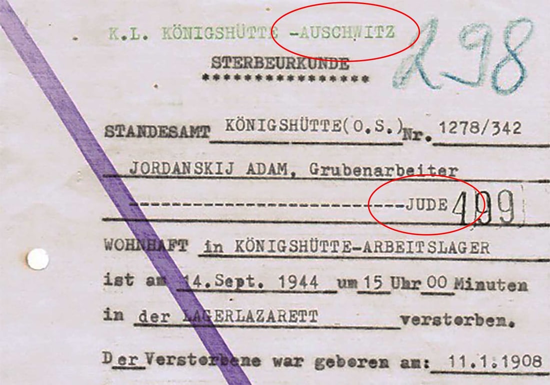 GERMAN WWII DOCUMENT, AUSCHWITZ, 1944: Starting Price is $1! GERMAN WWII DOCUMENT, AUSCHWITZ, 1944 German WWII document. TEST: This particular item passed very important test - it does not glow under the black lamp (all paper after 1945 gl