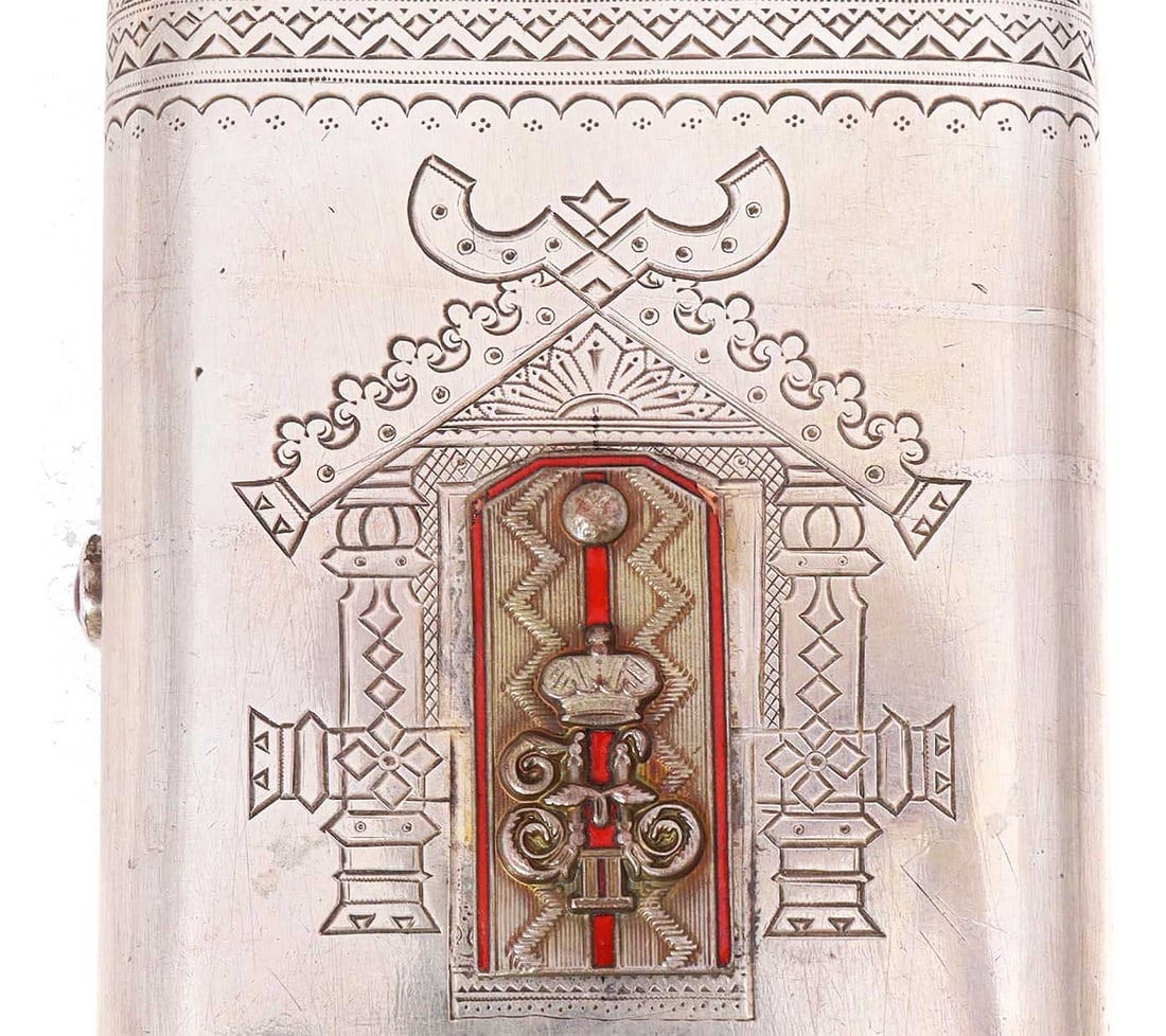 RUSSIAN MILITARY CIGARETTE CASE, ULAN REGIMENT, 1896 (1 of 12)