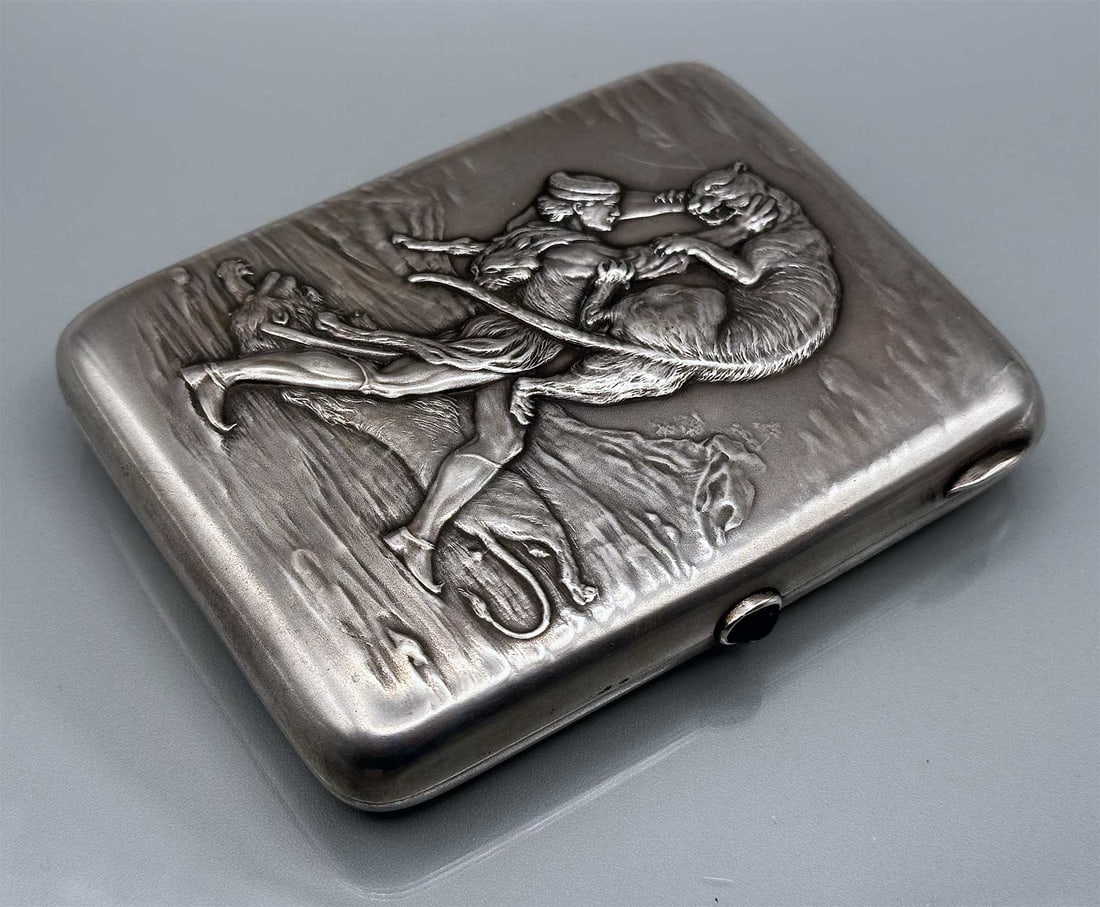 RUSSIAN SOVIET SILVER CIGARETTE CASE, BOX (1 of 19)