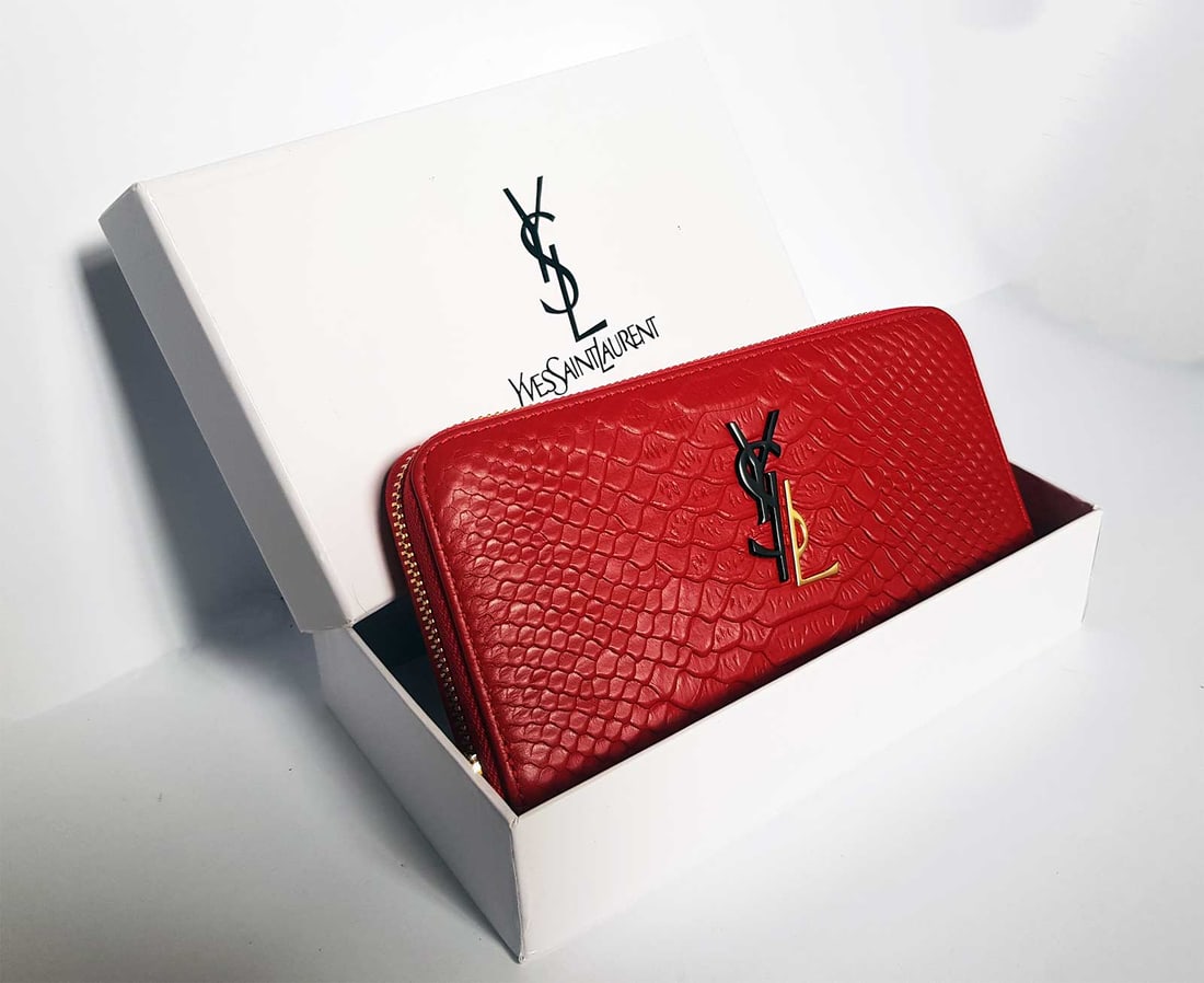SAINT LAURENT RED LEATHER  WALLET (1 of 15)