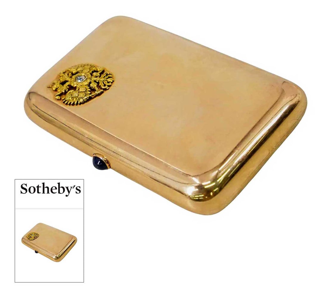 FABERGE - GOLD RUSSIAN CIGARETTE CASE fr. SOTHEBY's (1 of 13)