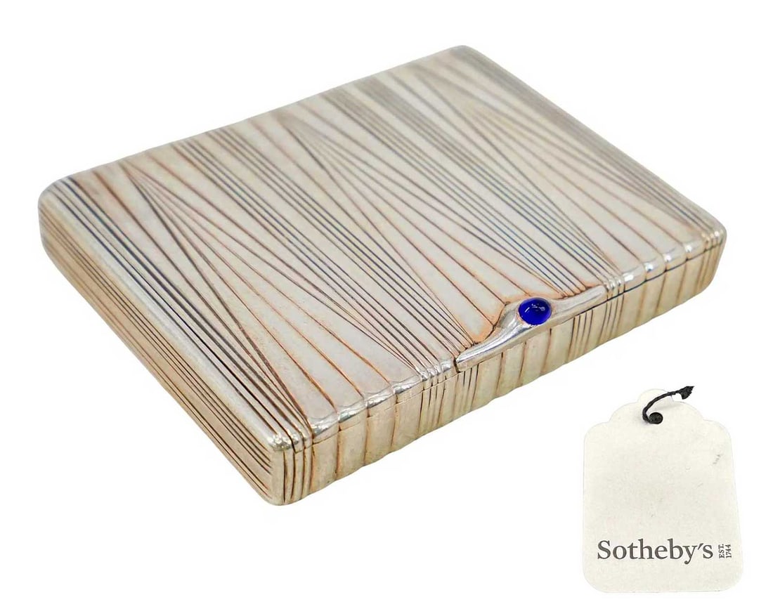 FABERGE - SILVER RUSSIAN CIGARETTE CASE fr. SOTHEBY's (1 of 12)