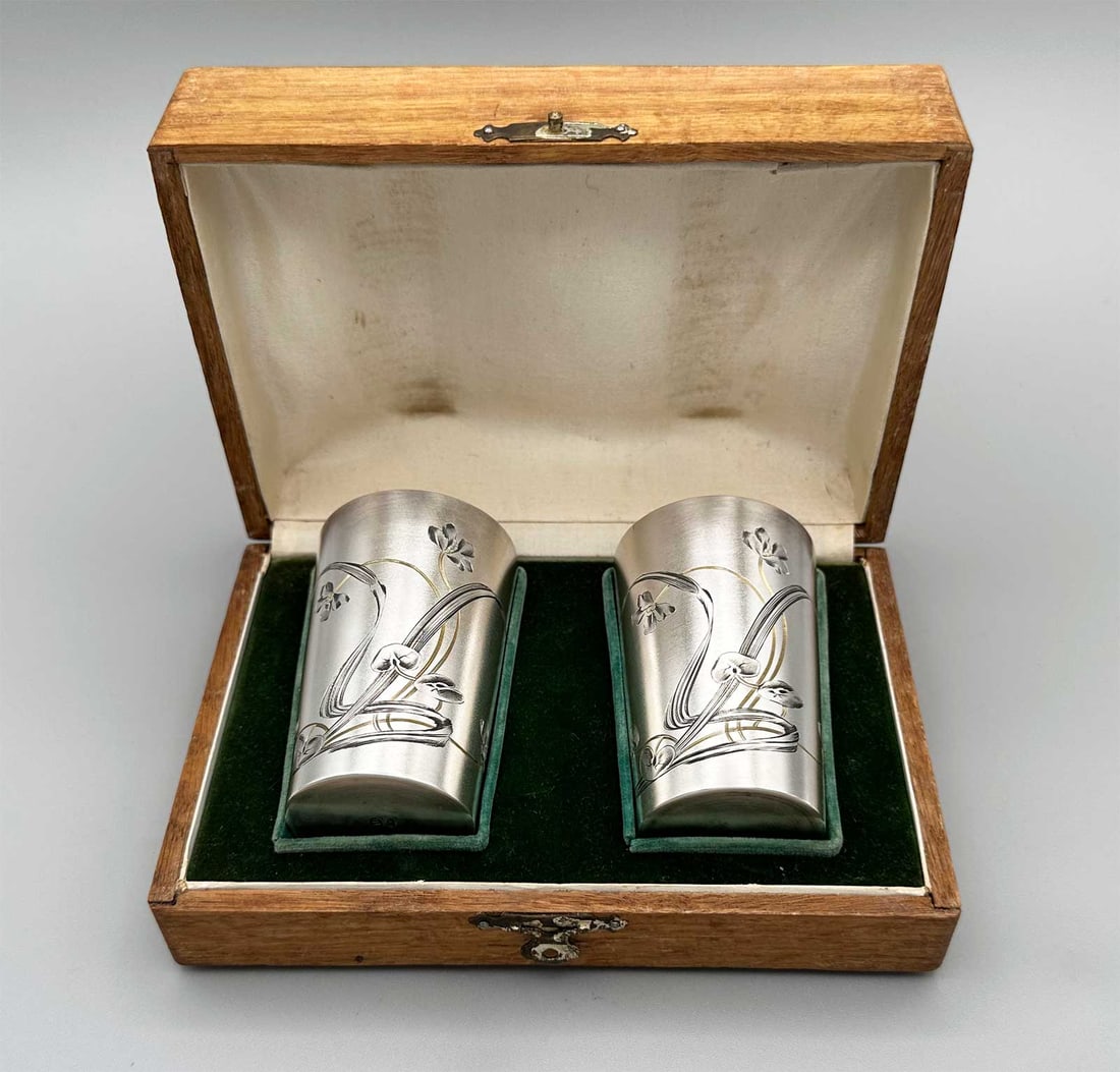 ANTIQUE RUSSIAN SILVER VODKA CUPS 19c. (1 of 15)