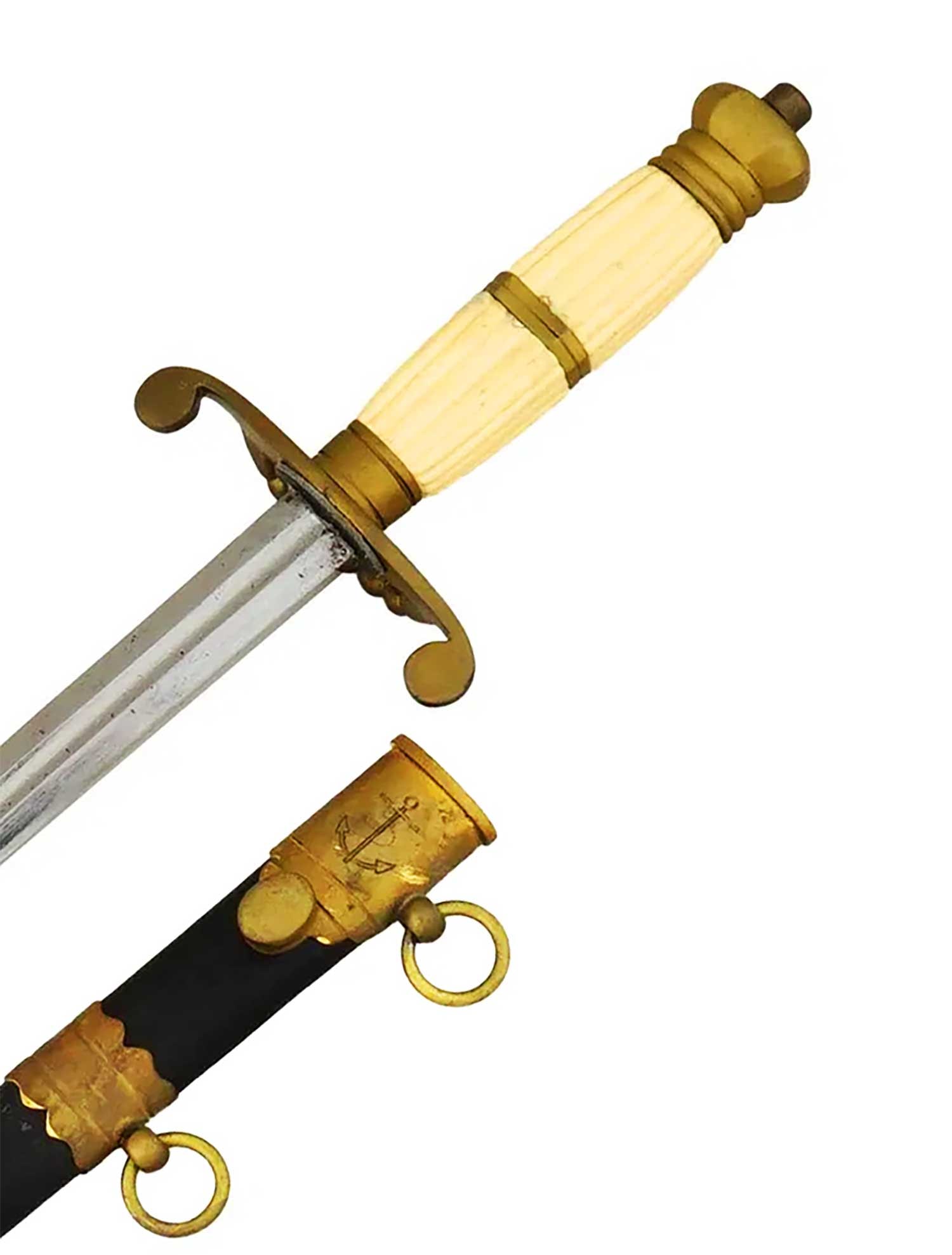 BRITISH NAVAL OFFICER'S DRESS DAGGER, DIRK: Rare and Collectible! BRITISH NAVAL OFFICER'S DRESS DAGGER, DIRK Presented for your consideration is a British naval officer’s dirk dagger, featuring a tempered high-carbon steel blade designed for
