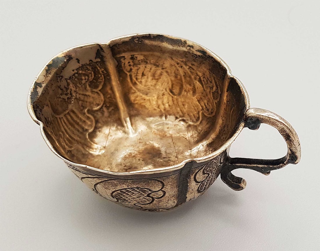 ANTIQUE SILVER CHARKA, VODKA CUP, 1779 (1 of 15)